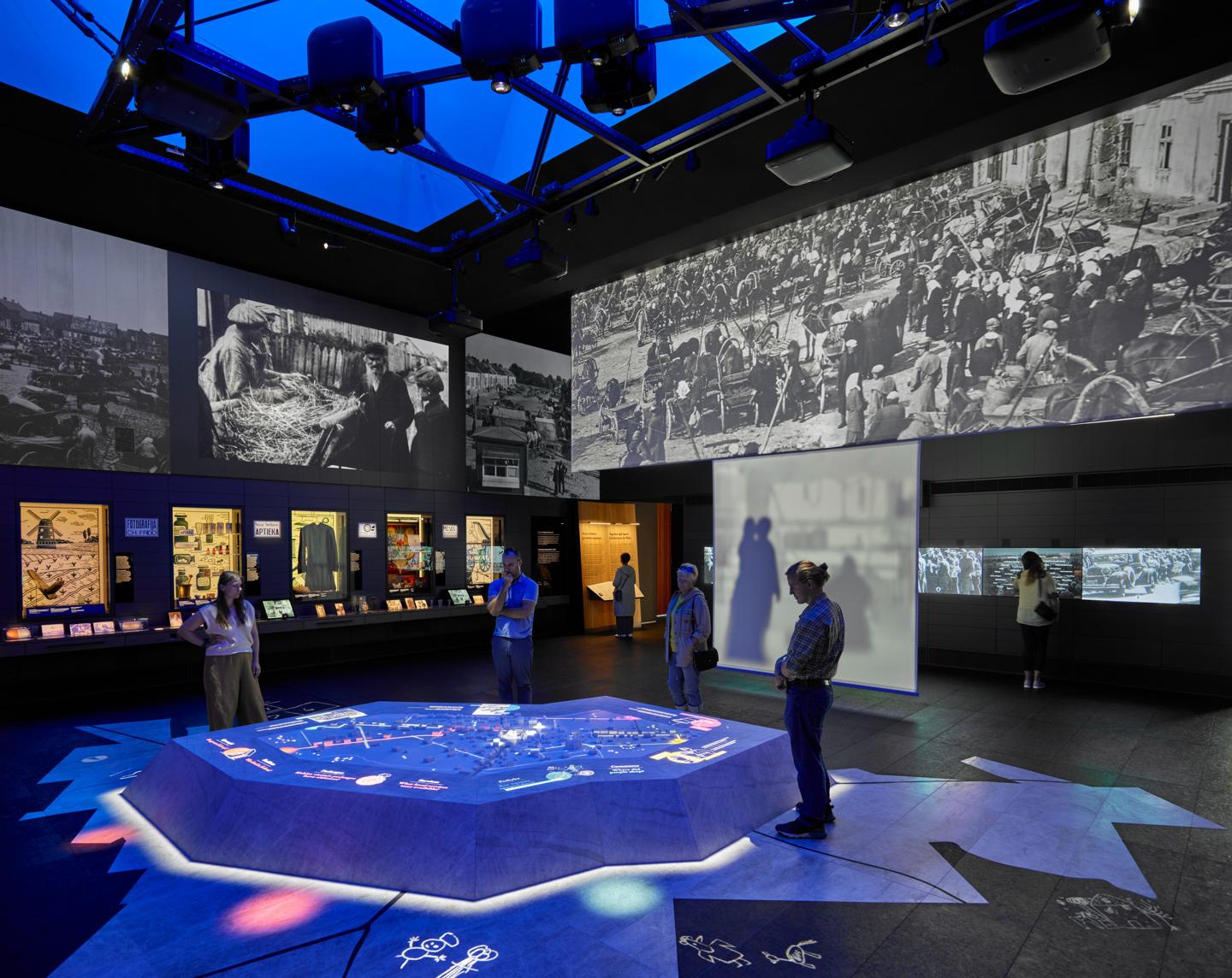 The Market Square Gallery with a lit scale model of interwar Šeduva